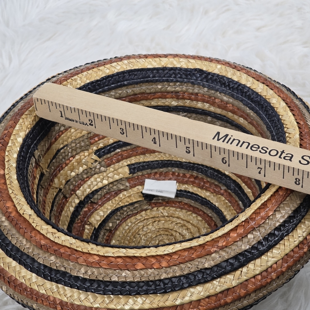 Striped Straw Bag and Hat Set - Picture 7 of 15